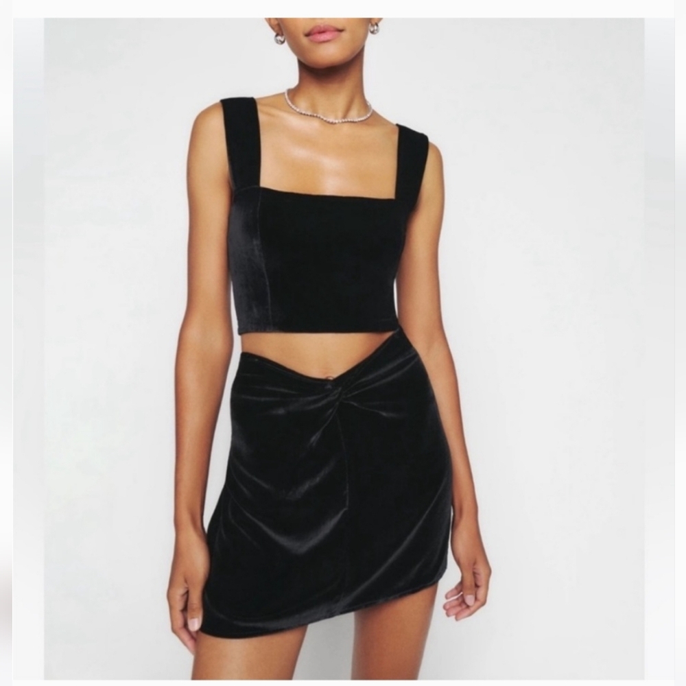 Reformation NWT Harri Velvet Skirt